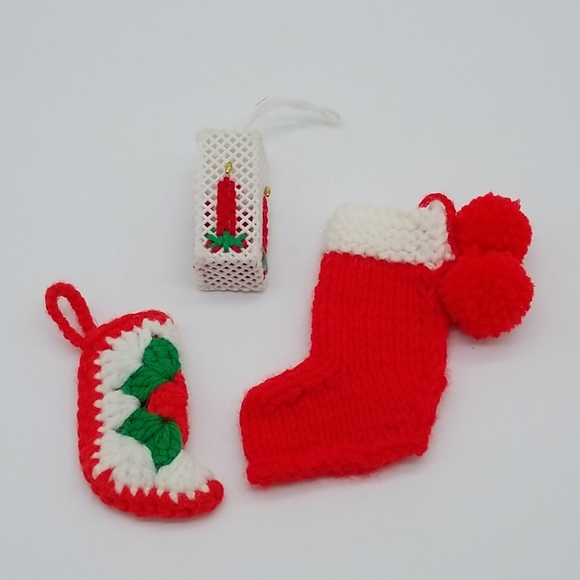 Vintage Other - Vintage handmade Christmas ornaments crocheted